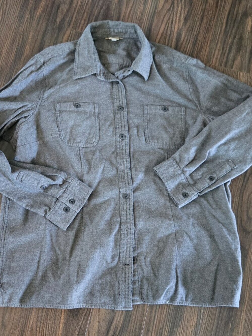 DULUTH TRADING COMPANY Men's Gray Cotton Flannel Shirt SIZE XXL